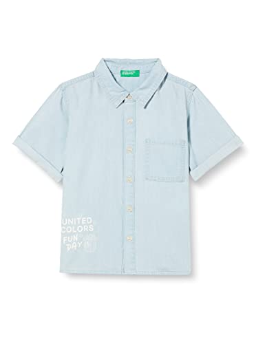 United Colors of Benetton Jungen Camicia 5DHJGQ00C Bluse, Azzurro 901, 74 von United Colors of Benetton
