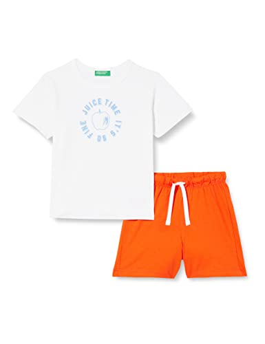 United Colors of Benetton Jungen COMP(T-Shirt+Short) 3096GK00B Hose, Bianco 901, 90 von United Colors of Benetton