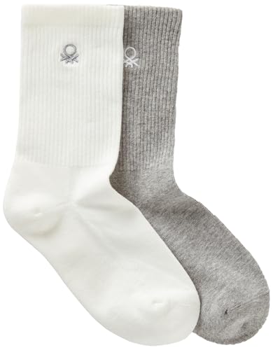 United Colors of Benetton Jungen Calzini 2 Paia 6ao50702a socken, Weiß, 10 Jahre von United Colors of Benetton