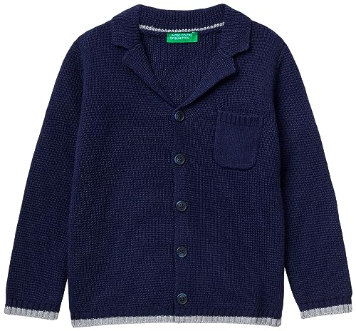 United Colors of Benetton Jungen Giacca M/L 1270GW001 Cardigan Sweater, Blu Scuro 252, 82 von United Colors of Benetton