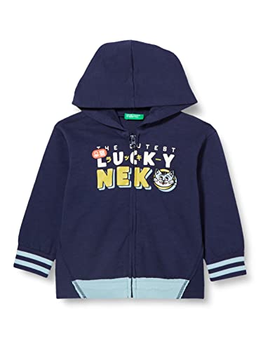 United Colors of Benetton Jungen Jacke MIT Kappe M/L 3LO9G500P LANGÄRMLIGER Hoodie, Dunkelblau 252, 82 von United Colors of Benetton