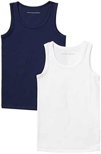 United Colors of Benetton Jungen Lutk Basic 1 Pullunder, Mehrfarbig (Bianco/Blu Scuro 252), 170 (Herstellergröße: XX) von United Colors of Benetton