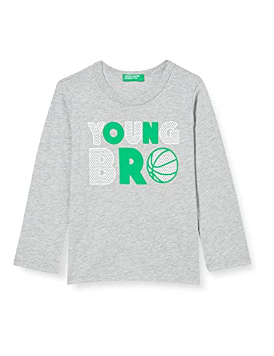 United Colors of Benetton Jungen M/L 3I1XC1571 T-Shirt, Melange Light Grey 501, 82 cm von United Colors of Benetton