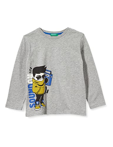 United Colors of Benetton Jungen M/L 3I1XC15DV T-Shirt, Melange Light Grey 501, 68 von United Colors of Benetton