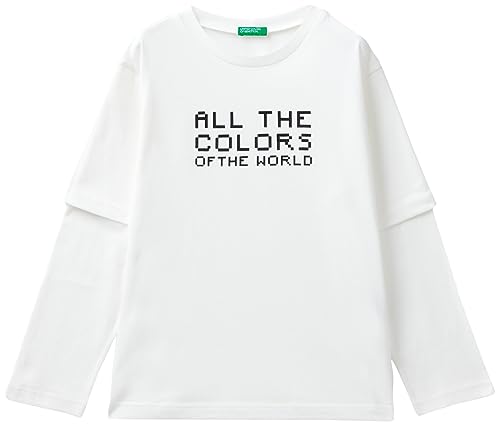 United Colors of Benetton Jungen M/L 3vr5c10dh T-Shirt, Bianco Panna 074, 140 cm von United Colors of Benetton