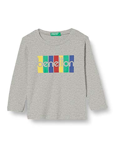 United Colors of Benetton Jungen M/L T-Shirt, Melange Light Grey 501, 68 von United Colors of Benetton