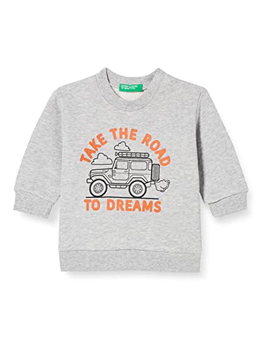 United Colors of Benetton Jungen Maglia G/C M/L 3EB5C15FD Kapuzenpullover, Melange Light Grey 501, 9 Monate von United Colors of Benetton