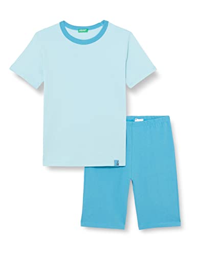 United Colors of Benetton Jungen Pig(t-Shirt+Short) 30960p04q Pyjamaset, Blau 19 g, XS von United Colors of Benetton