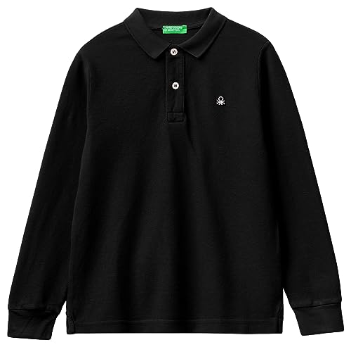 United Colors of Benetton Jungen Poloshirt M/L 3089c300z Polohemd, Nero 100, 160 cm von United Colors of Benetton