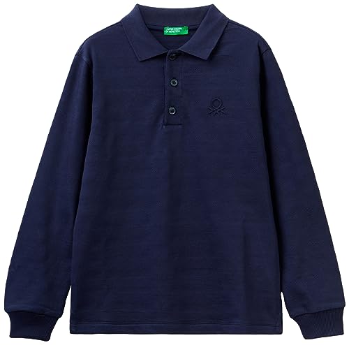 United Colors of Benetton Jungen Poloshirt M/L 3M64C3011 Polohemd, Blu Scuro 252, 140 cm von United Colors of Benetton