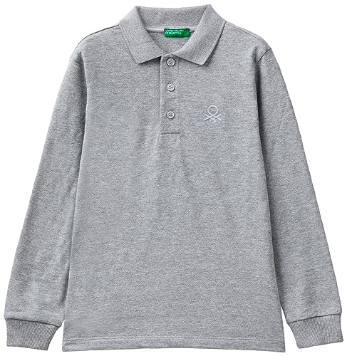 United Colors of Benetton Jungen Poloshirt M/L 3M64C3011 Polohemd, Grigio Melange 501, 150 cm von United Colors of Benetton