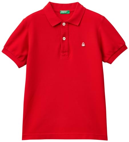 United Colors of Benetton Jungen Poloshirt M/M 3089c300q Polohemd, Rot 015, L von United Colors of Benetton