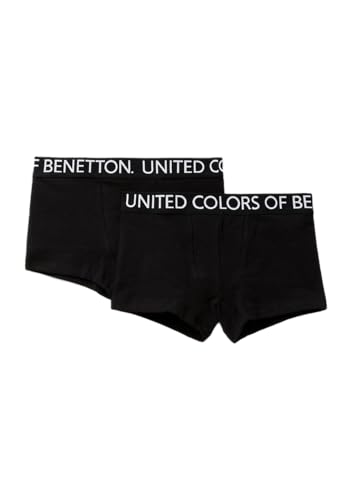 United Colors of Benetton Jungen Set 2 Boxer 3OP80X230 Retroshorts, Nero, 160 von United Colors of Benetton