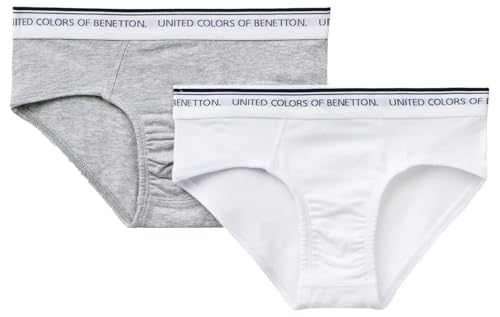 United Colors of Benetton Jungen Set 2 Slip 3OP80S484 Funktionsunterwäsche, Grigio, 140 von United Colors of Benetton