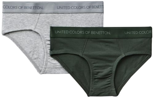 United Colors of Benetton Jungen Set 2 Slip 3OP80S484 Funktionsunterwäsche, Verde, 110 von United Colors of Benetton
