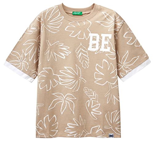 United Colors of Benetton Jungen T 34D3C10BM Kurzarm Shirt, Beige a Fantasia 79E, 3XL von United Colors of Benetton