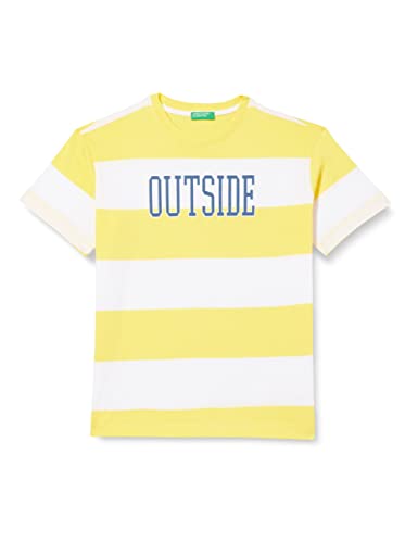 United Colors of Benetton Jungen T 3ZNBC10BN Kurzarm Shirt, Righe Giallo e Bianco 903, XL von United Colors of Benetton