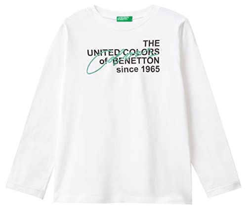 United Colors of Benetton Jungen T M/L 3I1XC10A2 Kurzarm Shirt, Bianco Ottico 101, S von United Colors of Benetton