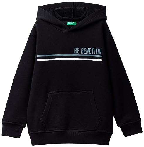 United Colors of Benetton Kinder und Jugendliche C/CAPP. M/L 3J68C202m Kapuzenpullover, Nero 100, 170 cm von United Colors of Benetton