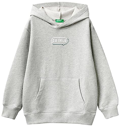 United Colors of Benetton Kinder und Jugendliche C/CAPP. M/L 3J68C202q Kapuzenpullover, Grigio Melange 501, S von United Colors of Benetton