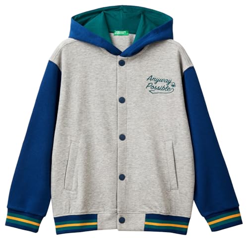 United Colors of Benetton Kinder und Jugendliche Jacke C/CAPP M/L 32n4C503V Strickjacke, grau, 140 von United Colors of Benetton