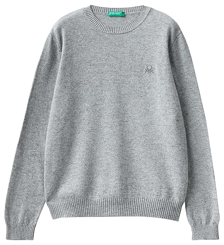 United Colors of Benetton Kinder und Jugendliche Maschenweite G/C M/L 1032c103x Pullover, Grigio Melange 501, 160 cm von United Colors of Benetton