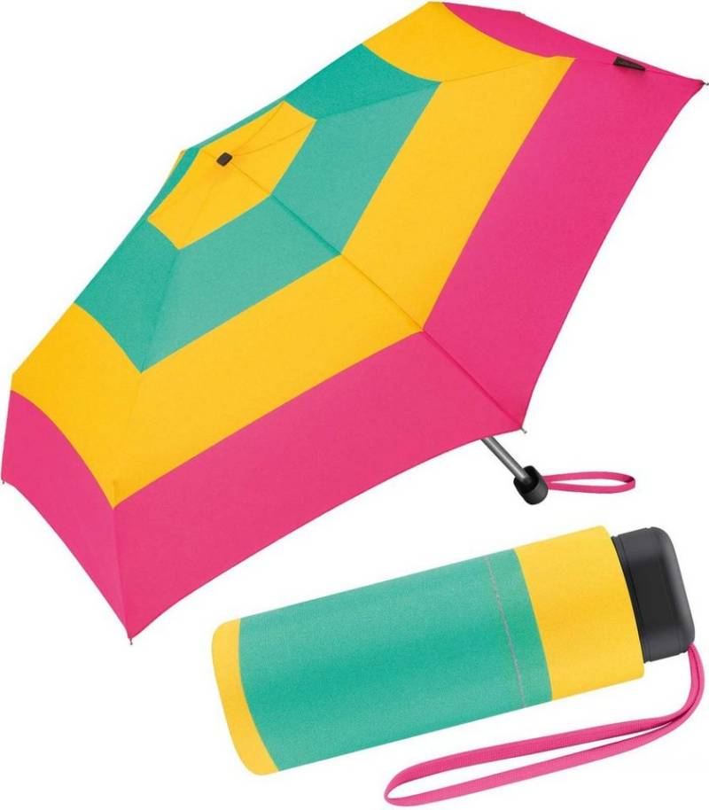 United Colors of Benetton Stockregenschirm Mini-Regenschirm für Damen Block Stripes, flach, klein und leicht von United Colors of Benetton