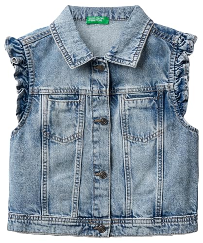 United Colors of Benetton Mädchen 2dw2cj00t Herren Weste, blau, 170 cm von United Colors of Benetton