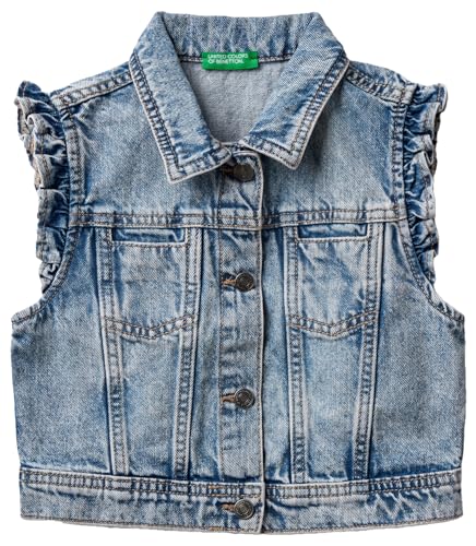 United Colors of Benetton Mädchen 2dw2gn02s Herren Weste, blau, 4 Jahre von United Colors of Benetton