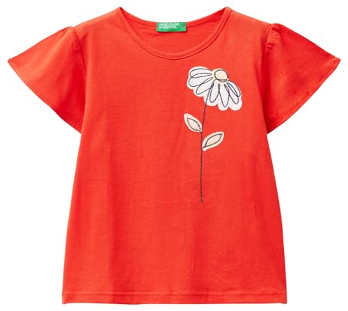 United Colors of Benetton Mädchen 3096g10dy T-Shirt, Leuchtend rot 3t5, XS von United Colors of Benetton