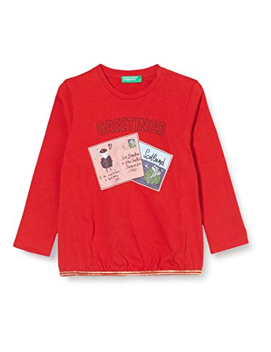 United Colors of Benetton Mädchen 3VR5C14TW T-Shirt, Red 015, 98 cm von United Colors of Benetton