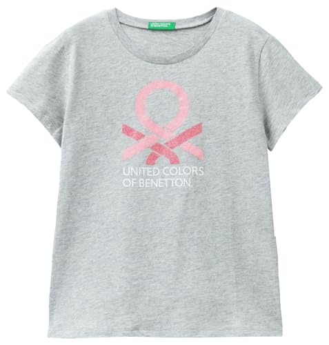 United Colors of Benetton Mädchen 3i1xc10h8 T-Shirt, Grau Meliert Medium 501, L von United Colors of Benetton