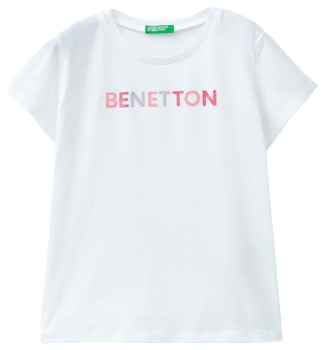 United Colors of Benetton Mädchen 3i1xc10h8 T-Shirt, Optisches Weiß 101, M von United Colors of Benetton