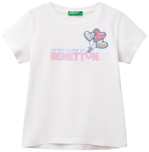 United Colors of Benetton Mädchen 3i1xg10jb T-Shirt, Weiß, 110 cm von United Colors of Benetton