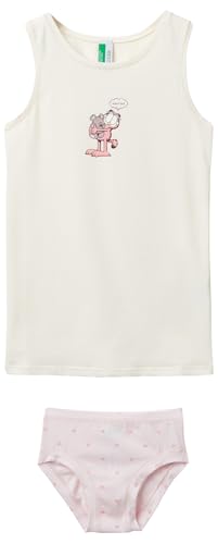United Colors of Benetton Mädchen COMP(Canotta+Slip) 3ZQM0K02F Funktionsunterwäsche, Bianco, 110 von United Colors of Benetton