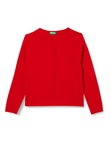 United Colors of Benetton Mädchen G/C M/L 1244C102C LANGÄRMLIGER Pullover MIT Rundhalsausschnitt, Rot 015, XL von United Colors of Benetton