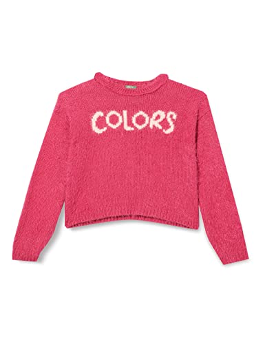 United Colors of Benetton Mädchen G/C M/L 1MAUQ102N LANGÄRMLIGER Pullover MIT Rundhalsausschnitt, Fuchsie 1A2, 122 von United Colors of Benetton