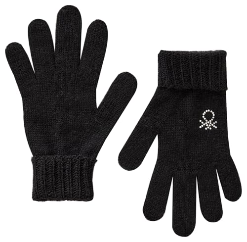United Colors of Benetton Mädchen GUANTI IN Maglia 107TCG003 Handschuhe und Fäustlinge, Nero, M von United Colors of Benetton
