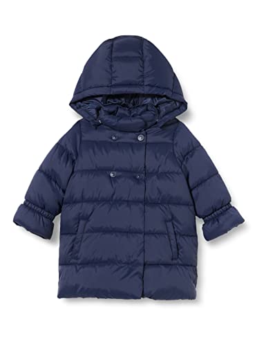 United Colors of Benetton Mädchen Giaccone 2WU053K80 Lange gefütterte Jacke mit Knöpfen und Reißverschluss, Blau 252, 56 von United Colors of Benetton