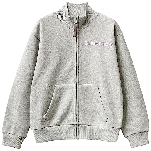 United Colors of Benetton Mädchen Jacke M/L 3J68C502f Trainingsshirt, Grigio Melange 501, 130 cm von United Colors of Benetton