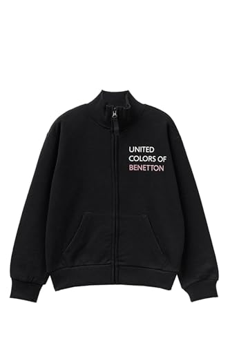 United Colors of Benetton Mädchen Jacke M/L 3J68C502f Trainingsshirt, Nero 100, 130 cm von United Colors of Benetton