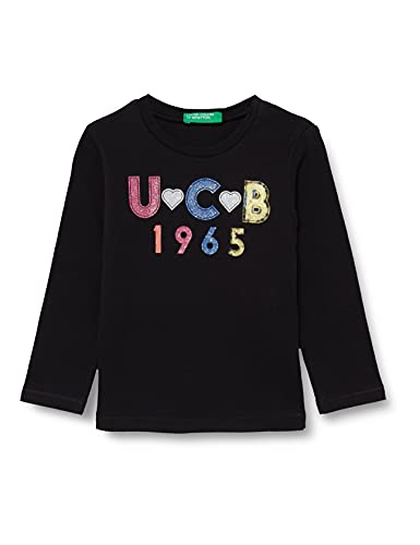 United Colors of Benetton Mädchen M/L 3I9WC151Q T-Shirt, Schwarz 100, 62 von United Colors of Benetton