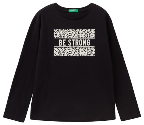 United Colors of Benetton Mädchen M/L 3VR5C10ei T-Shirt, Schwarz 100, 140 cm von United Colors of Benetton