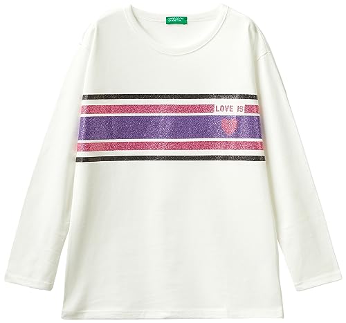 United Colors of Benetton Mädchen M/L 3vr5c10e9 T-Shirt, Bianco Panna 074, 150 cm von United Colors of Benetton