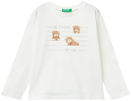 United Colors of Benetton Mädchen M/L 3vr5g10ay T-Shirt, Bianco Panna 074, 2 Jahre von United Colors of Benetton