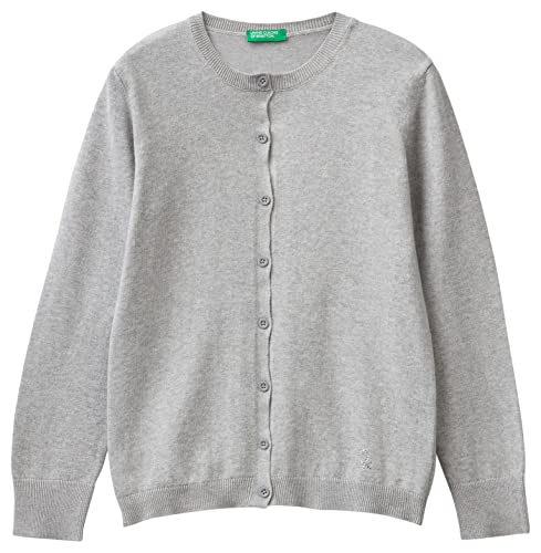 United Colors of Benetton Mädchen Maglia COREANA M/L 1194C5450 Cardigan Sweater, Grigio Melange Medio 501, M von United Colors of Benetton