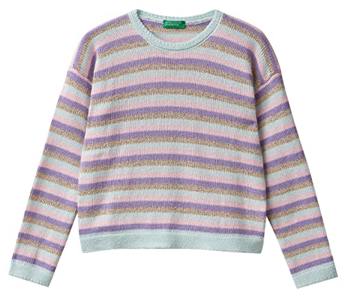 United Colors of Benetton Mädchen Maglia G/C M/L 1136Q103B Pullover, Multicolore Fantasia a Righe 901, S von United Colors of Benetton