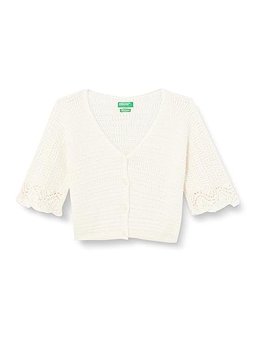 United Colors of Benetton Mädchen Maglia M/L 1336C600G Cardigan Sweater, Bianco 600, M von United Colors of Benetton