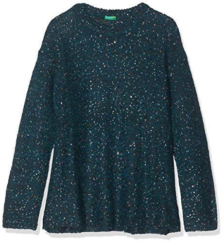 United Colors of Benetton Mädchen Maglia Paillettes Langarmshirt, Grün (Verde Bottiglia 1e6), 134 (Herstellergröße: Medium) von United Colors of Benetton