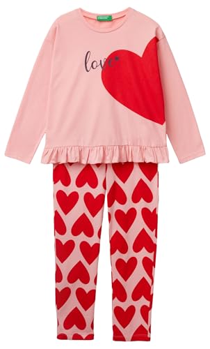 United Colors of Benetton Mädchen Pig(Maglia+Pant) 3VD00P06Z Pyjamaset, Rosa, 150 von United Colors of Benetton